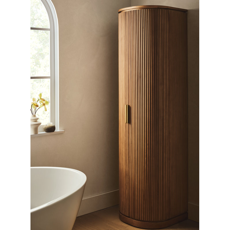 Joss & Main Nova Linen Cabinet In Reeded Birch & Reviews | Joss & Main